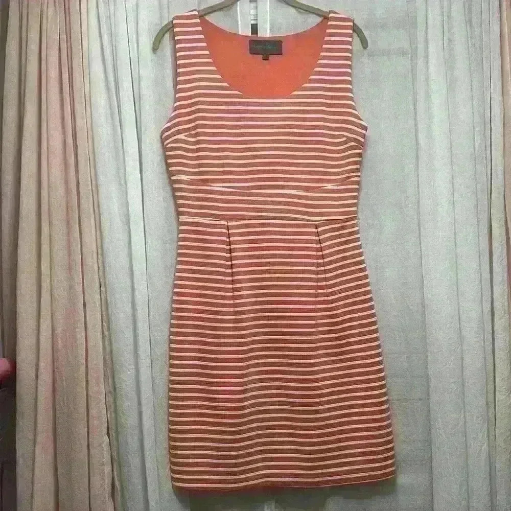 Sunday in Brooklyn Anthropologie orange White Dress Small Item# 9R - Picture 3 of 9